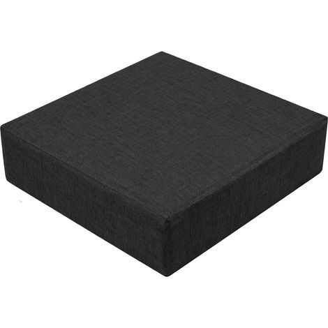 Coussin rehausseur de siège, 50 x 50 x 10 cm, en mousse à mémoire de forme, coussin de sol pour salon, chaise longue, canapé, fauteuil, bureau (noir) (1/5)