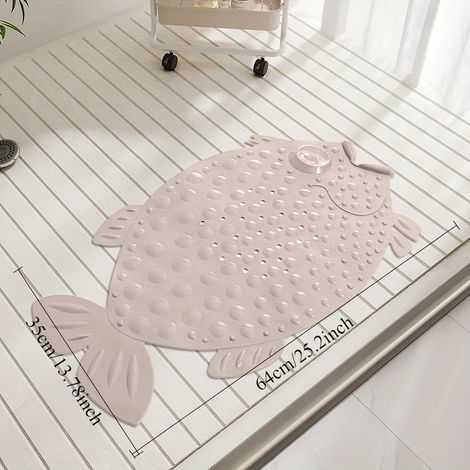 Tapis antidérapant pour salle de bain, tapis antidérapant pour douche et baignoire, tapis de sol pour salle de bain à la maison, 1pc, kaki, 1 (1/5)