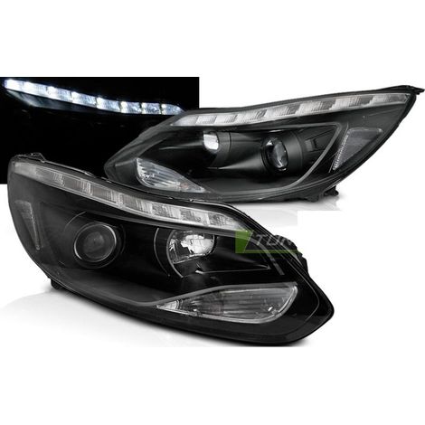 Paire de feux phares Ford Focus MK3 11-14 Daylight led Noir-35105681
