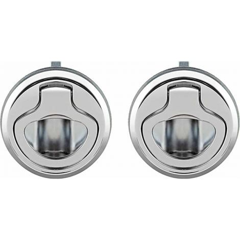 2 Pcs Flush-Mount Hatch Latch in Zinc Alloy, Flush Door Pull Hatch Slam Latch Lock for Boat/RV, Silver (1/4)