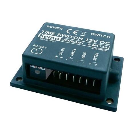 Relais temporisé 2 s – 23 min – M113A – 1 sortie relais – Tension 12-15 V/DC – Connexions par cosses plates – Kemo (1/6)