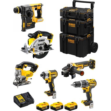 DeWALT Kit DWK600 (DCD796 + DCH273 + DCG405 + DCF887 + DCS331 + DCS391 + 3 x 5,0 Ah + DCB115 + Carro 3en1) (1/5)