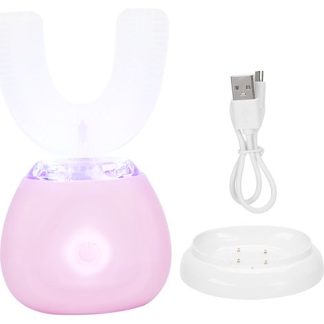Brosse à dents électrique ultrasonique U shape pour enfants et adultes - Blanchiment dentaire (Rose) (1/5)