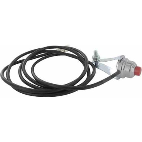 Contacteur d'arrêt universel poussoir – Fixation guidon – Fil 1,20m – Pour installations électriques spécifiques