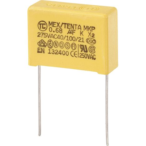 TRU COMPONENTS MKP-X2 1 St. MKP-X2-Funkentstör-Kondensator radial bedrahtet 0.68 µF 275 V/AC 10 % 2