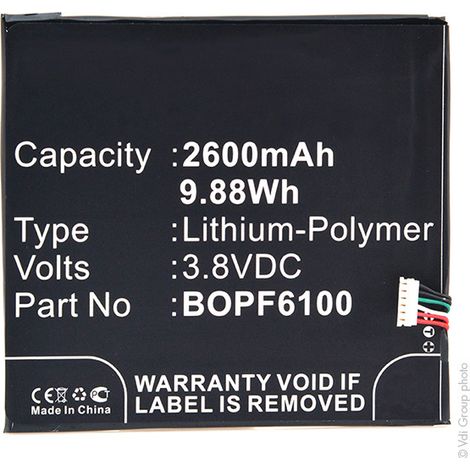 NX - Batterie téléphone, smartphone, GSM pour HTC 3.8V 2600mAh - 35H00232-00M35H00232-0 (1/5)