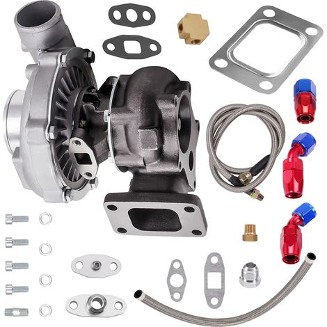T3 Flange Turbocharger + AN10 Oil Lines Kit Universal for 1.5-2.5L Engine 400HP (1/5)
