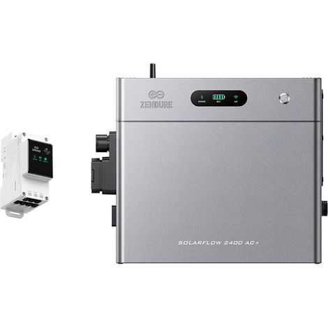 Zendure SolarFlow 2400 AC+ – Stockage AC 2400W, 2,4 kWh extensible à 16,8 kWh, compatible solaires, Plug & Play, 2400VA. avec Compteur intelligent 3CT