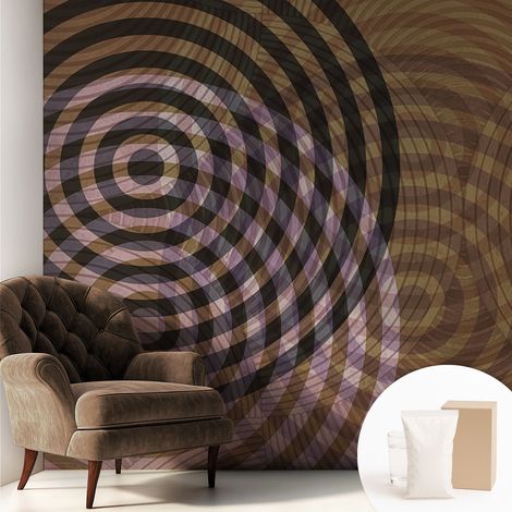 Carta Da Parati In Vlies - Fotomurale - Decorazione Paretie - Per Camera Da Letto - Per Soggiorno - Con Colla Gratuita Cerchi ipnotici 250x250 cm (1/5)