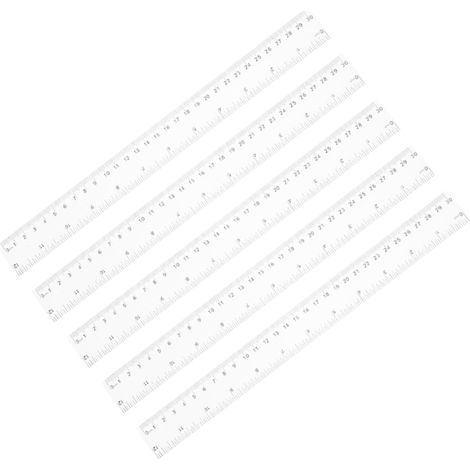 Règle transparente de 30 cm, impression double, lot 5 (1/5)