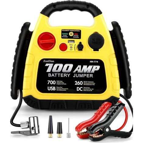 Avviatore di Emergenza 4 in 1 Jump Starter Compressore Portatile Auto 700AMP (1/5)