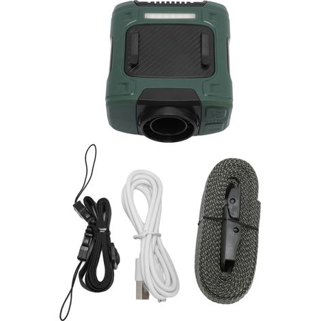 Ventilateur de taille portable 10 000 mAh, à clipser sur la ceinture, rechargeable, 3 vitesses, 50 h d'autonomie, vert, idéal pour l'extérieur. (1/5)