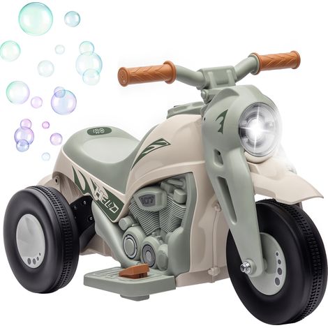 Kinder Elektro-Motorrad, 6V Kindermotorrad mit Musik, Blasen 2,5-3 km/h, für 2-5 Jahre Kinder