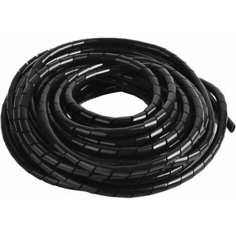 Spiral Cable Cover, 12m Universal Flexible Electrical Cable Sheath, Storage Tube for Storing or Hiding Cables, DIY Cable Protector for Home Office TV PC, Dia: 8mm, Black