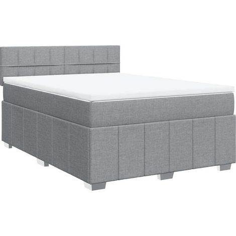 Maison Exclusive - Giroletto a Molle con Materasso Grigio Chiaro 140x190cm Tessuto (1/5)
