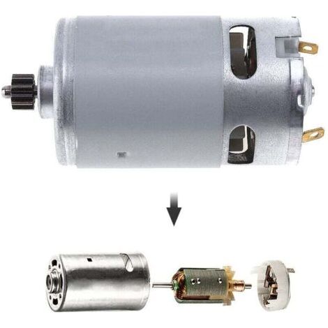 NALOOKAMIC Moteur à courant continu RS550 avec 9 dents - Moteur brossé - 25V, plus 1 x 9 dents et porte-balais de service