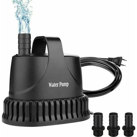 Pompe Submersible,25W,1500L/H,Pompe Eau Submersible,Mini Pompe Aquarium,Ajustable Pompe Fontainede Avec 3 Buses Pour Les Fontaines De Table Aquarium Pond Water Gardens