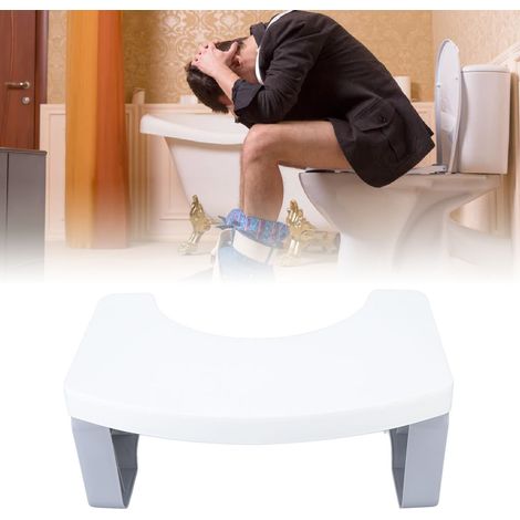 Taburete de inodoro portátil y plegable de PP con reposapiés para ponerse en cuclillas, entrenamiento para ir al baño, salud y viajes, blanco (1/5)