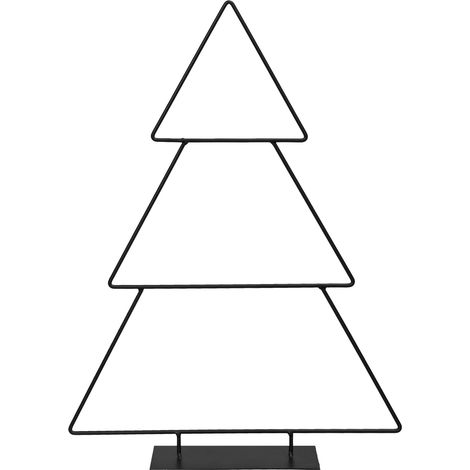 Metall Tannenbaum zum Schmücken schwarz - 41 cm - Weihnachts Deko Ständer für Zierschmuck - Deko Tanne für Baumschmuck und Christbaumkugeln