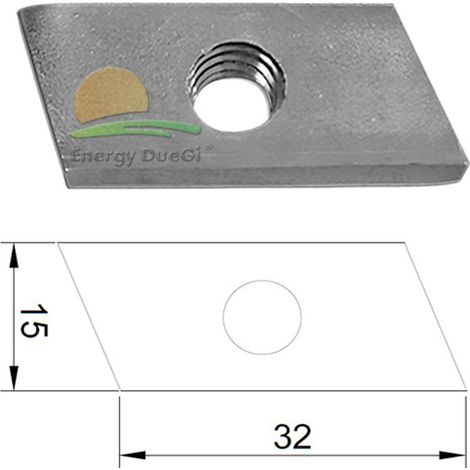 Bouchon coulissant filetage M8 pour la fixation de composants photovoltaïques