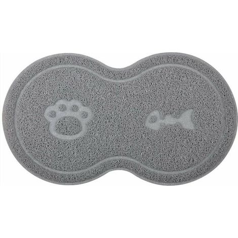 Tappetino per lettiera monoblocco impermeabile e antiscivolo, facile da pulire, per cani e gatti (grigio) - 46 x 26 x 0,7 cm (1/4)