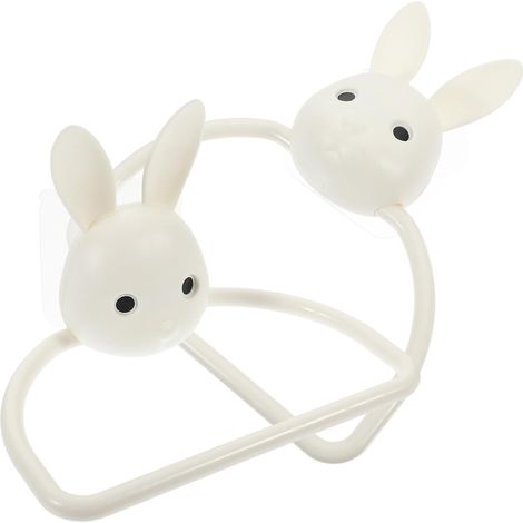 Porte-serviettes lapins de dessin animé, sans perçage, pour serviettes toilette et visage, en (1/5)