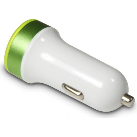 Chargeur allume-cigares 2 USB-A 2.1 A - vert (1/3)