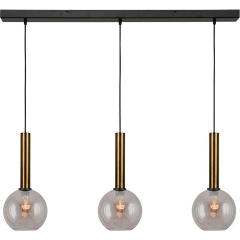 Lampe suspendue 3 lumières Bella 2 avec verre doré - 2981-10-100-3-02-20 (1/3)