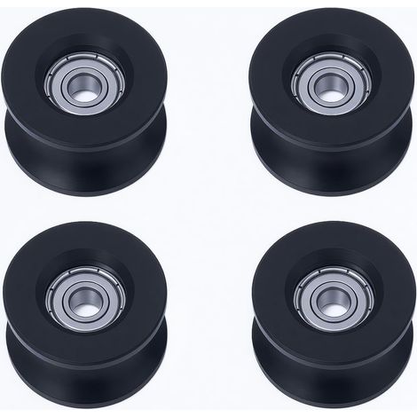 4Pcs U Type U Groove Pulley, 8x40x20.7mm U Groove Pulley Roller Guide Wheel, U Groove Pulleys, for Sliding Gates, Angle Bars, Drawers, Mechanical Drive Devices (1/5)