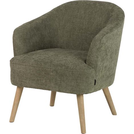 Fauteuil en chenille verte 72 x 71 x 79 cm (1/2)