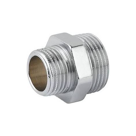 10 x NIPLLES DOPPIO RIDOTTO MM  OTTONE CROMO Misura: 1/4 X 1/2