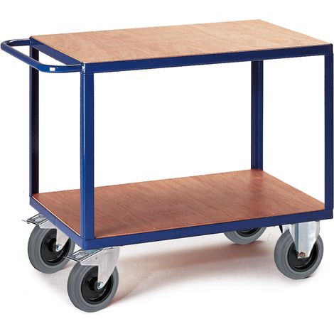 Rollcart Schwerer Tischwagen mit 2 Ladeflächen im Buchendekor 1000x700mm