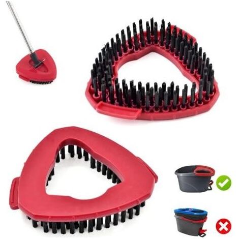 Lot de 2 têtes de balai à récurer de rechange compatibles avec la base de balai rotatif Vileda EasyWring pour nettoyage du sol (2 rouge) (1/4)