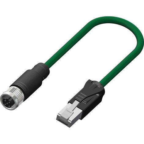 Connecteur pré-câblé RS PRO 4 conducteurs , M12 Femelle vers Fiche mâle RJ45, 2m ( Prix pour 1 )