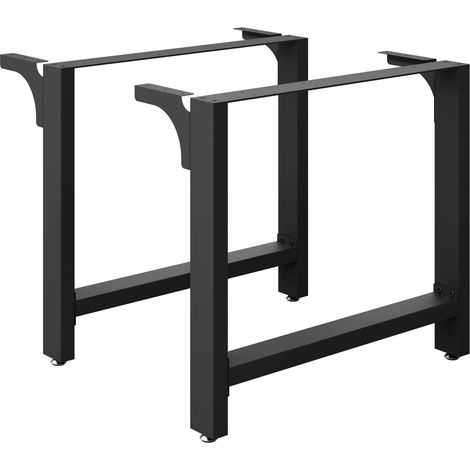 Bastidores para mesa 80x72 cm Recubrimiento polvo negro Caballetes tablero Patas de mesa Bricolaje (1/5)