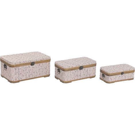 Baul Set 3 Madera Poliester 64X39,5X29 Multicolor (1/5)