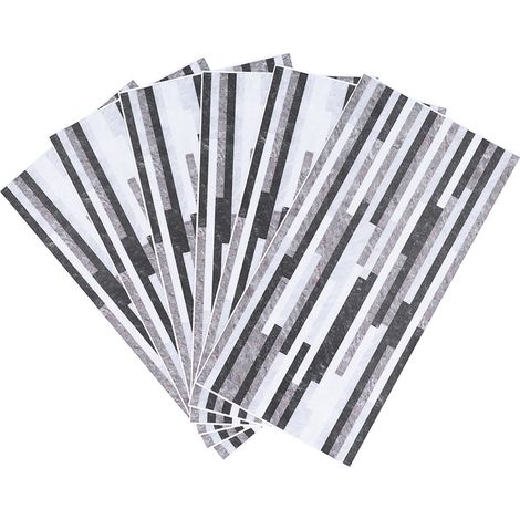 Lot de 6 autocollants muraux adhésifs PVC décoratifs pour salle de bain cuisine chambre 30x15cm style nordique (1/5)