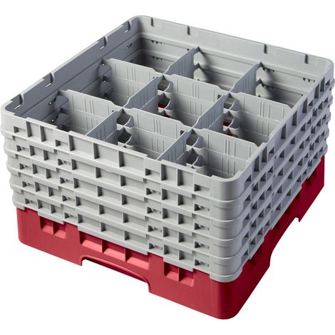 Casiers de lavage - 9 compartiments verres - Haut max 25.7 cm - 50 x 50 x 30.8 cm - Lot de 2 - Cambro