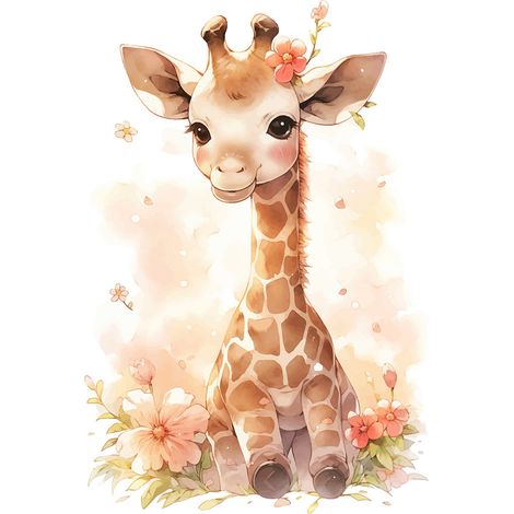 Papier peint panoramique Enfants - Girafe - 130 cm x 84 cm (1/2)