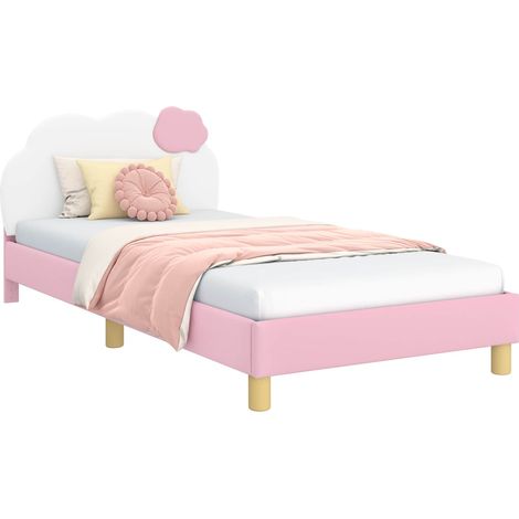 Children's Bed Frame with Headboard Pink 80 x 200 cm PU vidaXL