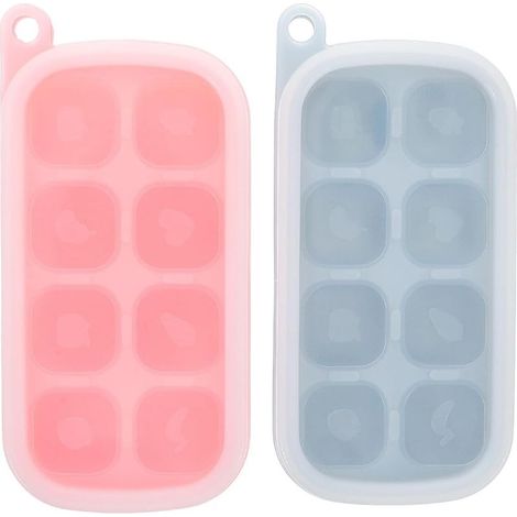 à Glaçons en Silicone 2 Pièces avec Couvercle, 8 Compartiments, Design (1/5)