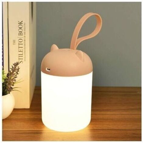 Veilleuse portable pour enfants, lampe de chevet rechargeable, lanterne portable à gradation continue, éclairage à 360 °, lampe de table de protection des yeux, lumière chaude 3000K, très adaptée à la (1/5)
