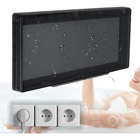 Lntyq Cache Interrupteur Mural, Etanche Type 86 Réversible Cache Prise Murale Pour 3 Prise, Ultra-Mince Étanche Autocollant Cache Prise pour Salle de Bain, Chambres, Cuisine, Extérieur