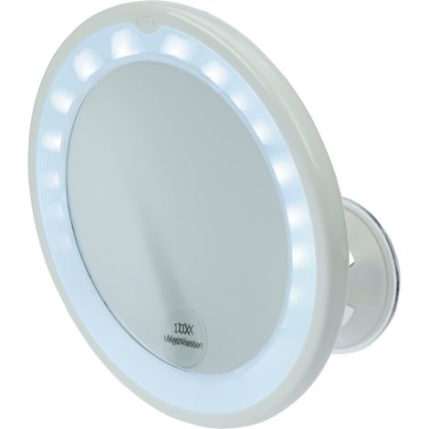 Miroir de Miroir Compact Modèle Miroir LED, Plastique Blanc (1/3)