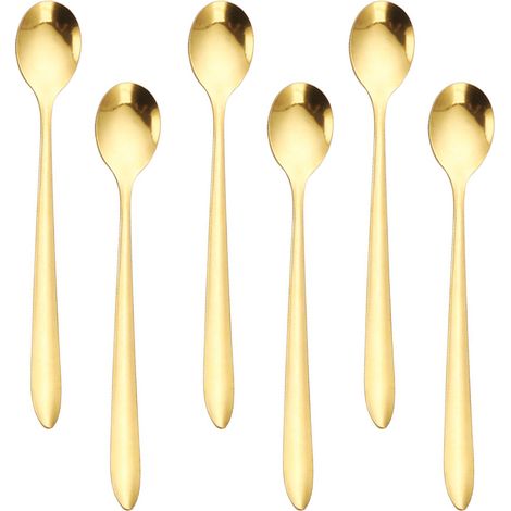 Cuillère À Café - Acier Inoxydable Doré - 12 cm 14 cm 16 cm - Usage Cuisine Restaurant Maison Café - Lot De 30 (1/5)