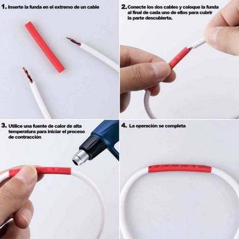 Gaine thermorétractable - - Kit de 800 pièces - PVC polyoléfine - 12 tailles - Résistant - Isolé (1/4)