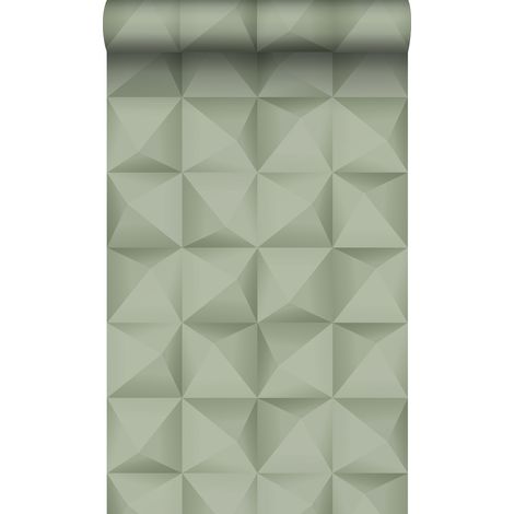 papier peint effet 3D vert grisé clair  - Origin Wallcoverings (1/5)