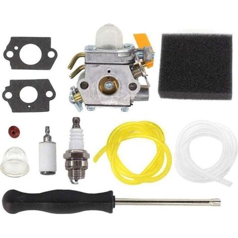 Carburateur de tondeuse à gazon avec tournevis de réglage du filtre à air pour coupe-bordures Ryobi Homelite C1U-H60 25cc 26cc 30cc RY28100 (1/4)