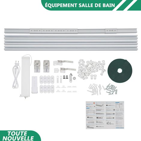 WAOBDLA 18w 90-240V 4.2m/13.78ft rideaux électriques rideau rail kit avec télécommande (1/5)