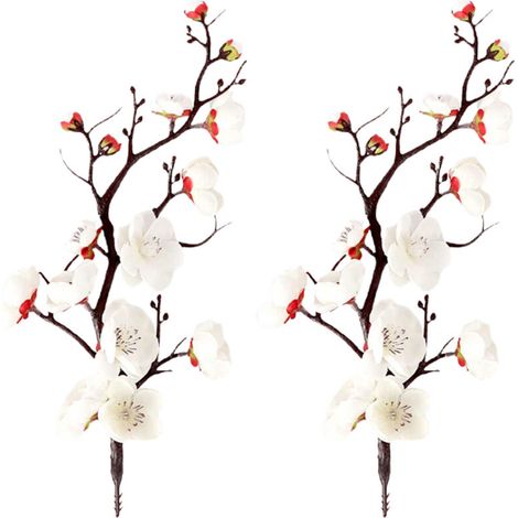 Branches de Fleur de Prunier à Tige Lue en Fausses Fleurs Artificielles pour la Décoration de Table de Mariage à la Maison Décor de Fête de Bureau (Z)